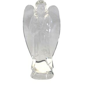 Baccarat Crystal‎ Angel Figurine 6" Clear Lead Crystal France Etched Hallmark